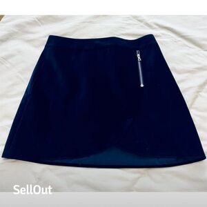 Alice + Olivia Navy Mini Skirt with Zipper